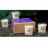 Indie Eco Candles - Set of 4 Small Candles, Assorted Fragrances - 590 Gms, fresh lemongrass