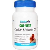 HealthVit CAL-VITA Calcium and Vitamin D3 60 Tablets(Pack of 2)