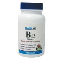 HealthVit B12 500mcg 60 Tablets (Pack of 2)