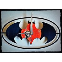 Upcycled Vinyl Record Batman Clock
