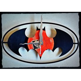 Upcycled Vinyl Record Batman Clock