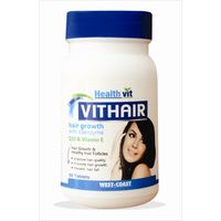 HealthVit VITHAIR Hair growth with Coenzyme Q10 and Vitamin E 60 Tablets (Pack Of 2)