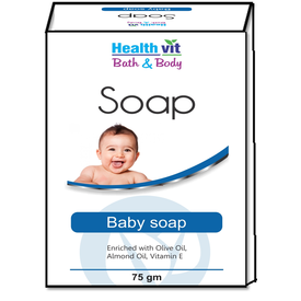 Healthvit Bath & Body Baby Soap (Olive, Vitamin E & Almond Oil) 75g