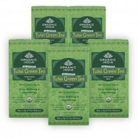 Organic India 5 Tulsi Green Tea Teabags Boxes