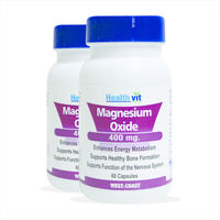 HealthVit Magnesium Oxide 400 mg. 60 Capsules, pack of 2