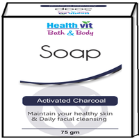 Healthvit Bath & Body Activated Charcoal Soap 75g