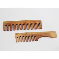 Vedic Delite Neem Wooden Combo: Wide Tooth & Grooming Comb with Handle