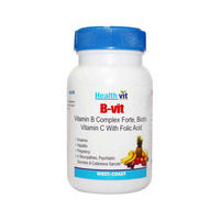 HealthVit B-VIT Vitamin B Complex with Bioton, Vitmain C and Folic Acid 60 Tablets(Pack of 2)