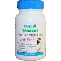 HealthVit PREGYAVIT Prenatal Multivitamin with DHA 60 Tablets ( Pack of 2)