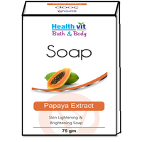 Healthvit Bath & Body Papaya Extract (Kojic Acid & Glutathione) Skin Whitening Soap 75g