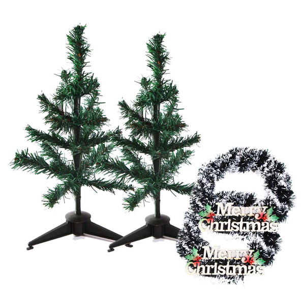 Creativity Centre Pack Of Two Christmas Tree With Merry Christmas Wall Hanging