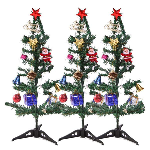 Creativity Centre Pack Of Three Artificial Christmas Tree With D
