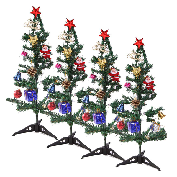 Creativity Centre Pack Of Four Artificial Christmas Tree With D