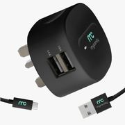 MYCANDY 3.4A DUAL USB TRAVEL CHARGER WITH 1M TYPE C CABLE BLACK