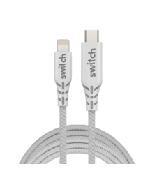 SWITCH ULTRA RUGGED TYPE-C TO MFI LIGHTNING CHARGE AND SYNC CABLE 1.2M WHITE