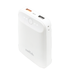SWITCH 10, 000 MAH DUAL USB POWER BANK WITH QC 3.0 QUICKCHARGE MATTE FINISH,  white