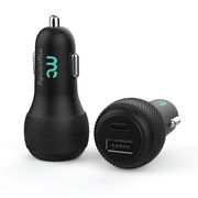 MYCANDY CAR CHARGER 20W DUAL TYPE C AND USB WITH C TO C CABLE,  black