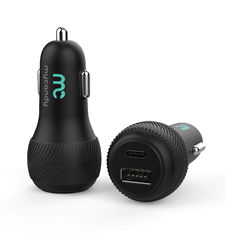 MYCANDY CAR CHARGER 20W DUAL TYPE C AND USB WITH C TO C CABLE,  black