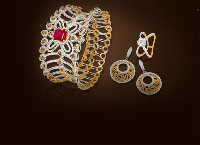 diamond jewellery - diamond bangles, earrings, ring