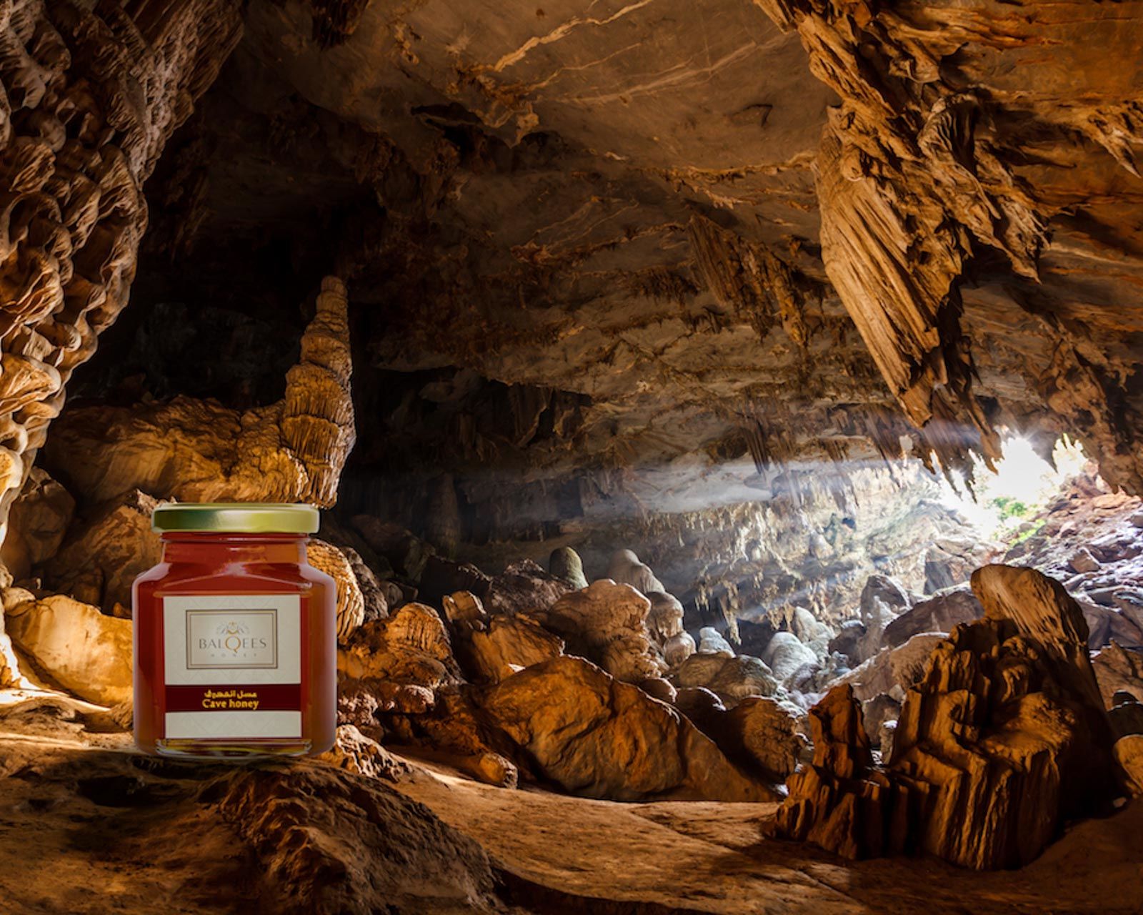 raw honey in a cave